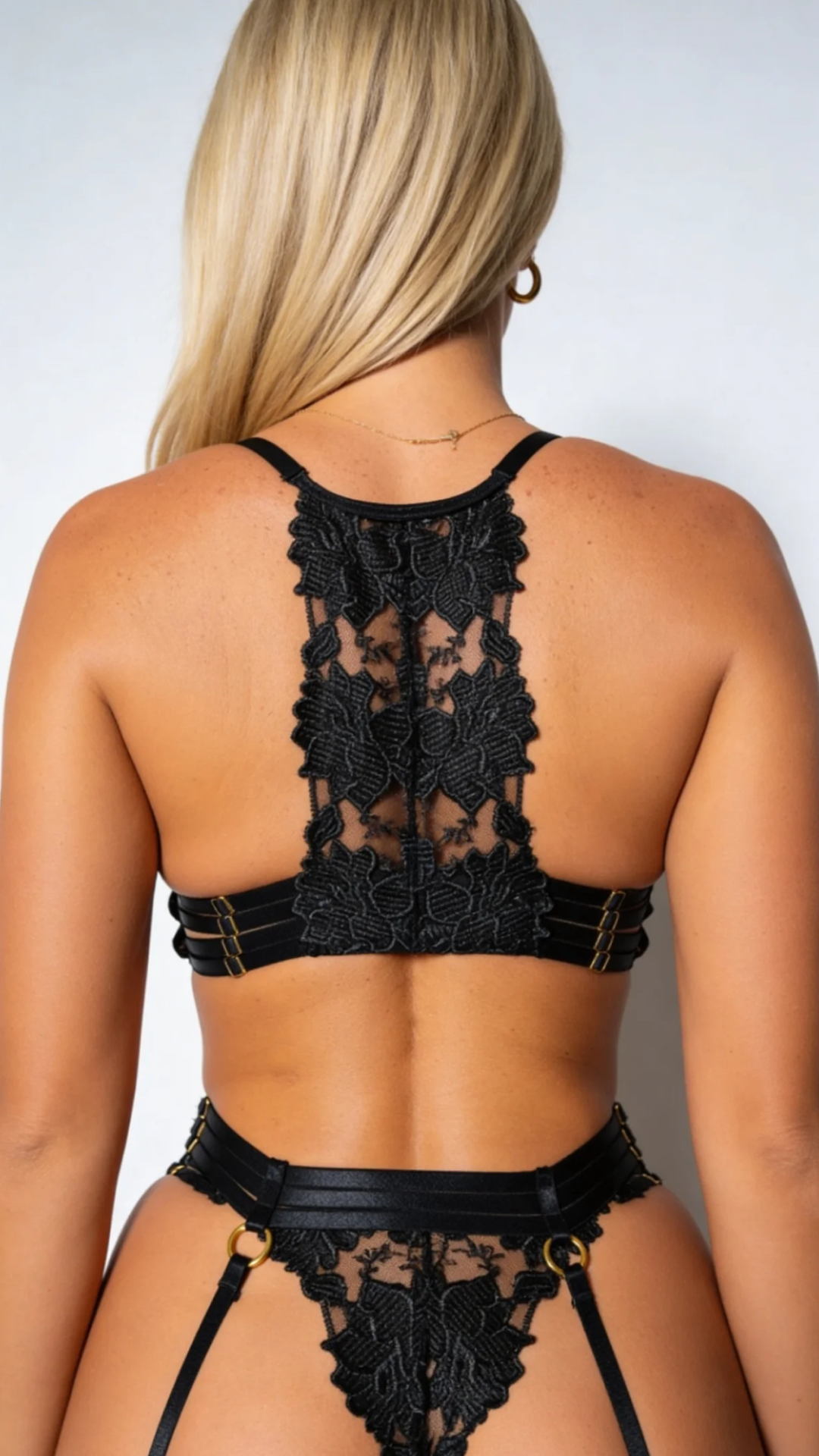 Joyce 4-Piece Lace Set with Garter Belt