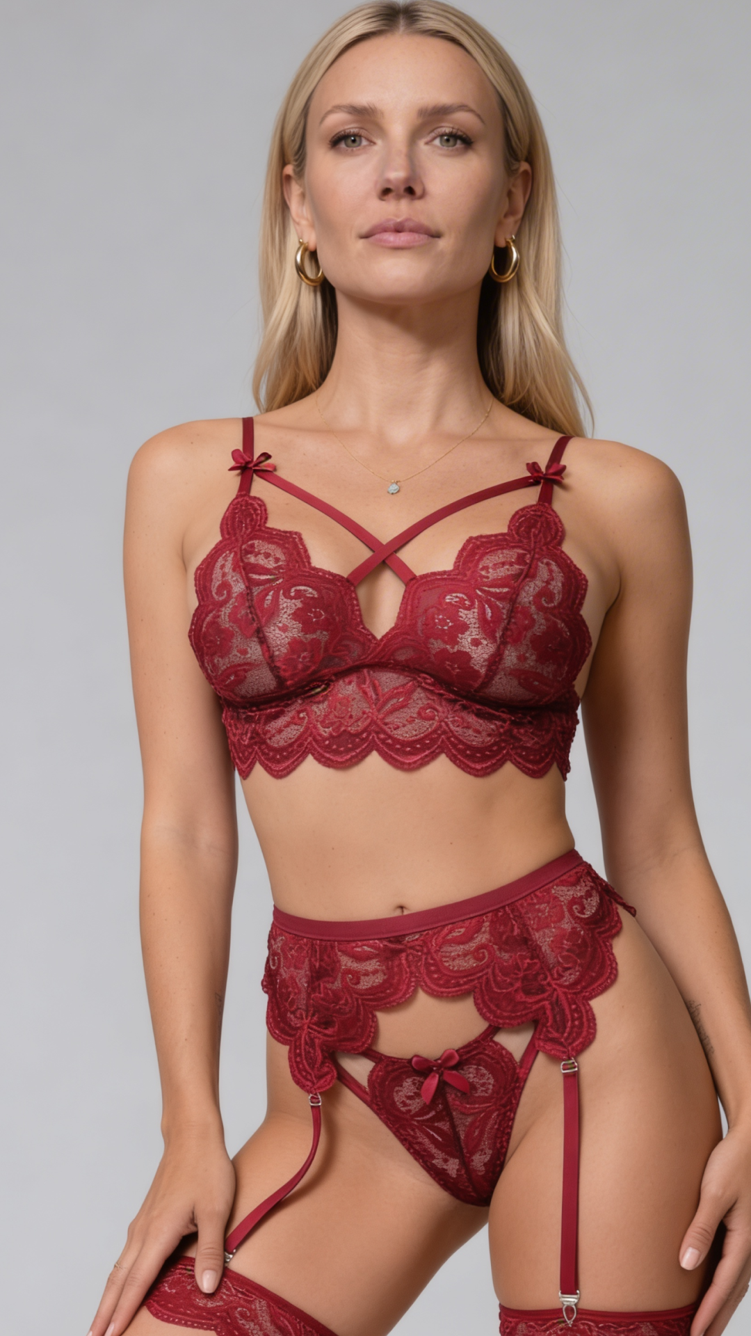 Mariana 2-Piece Lace Set with Floral Embroidery
