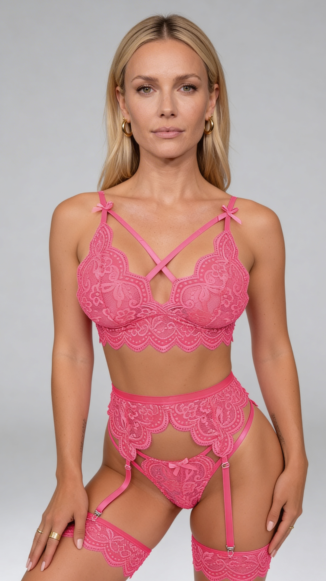 Mariana 2-Piece Lace Set with Floral Embroidery