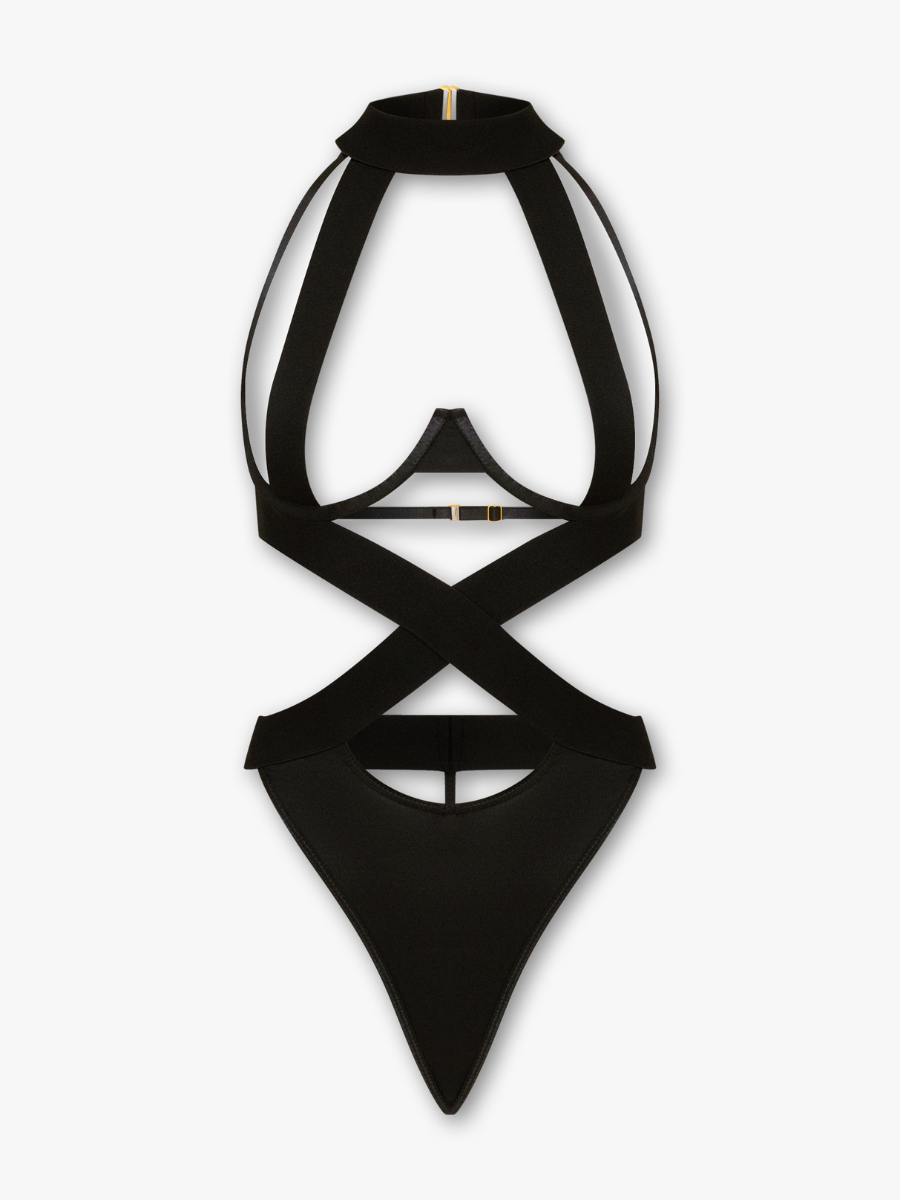 Micha Bodysuit with Silk Straps and Boning Detail