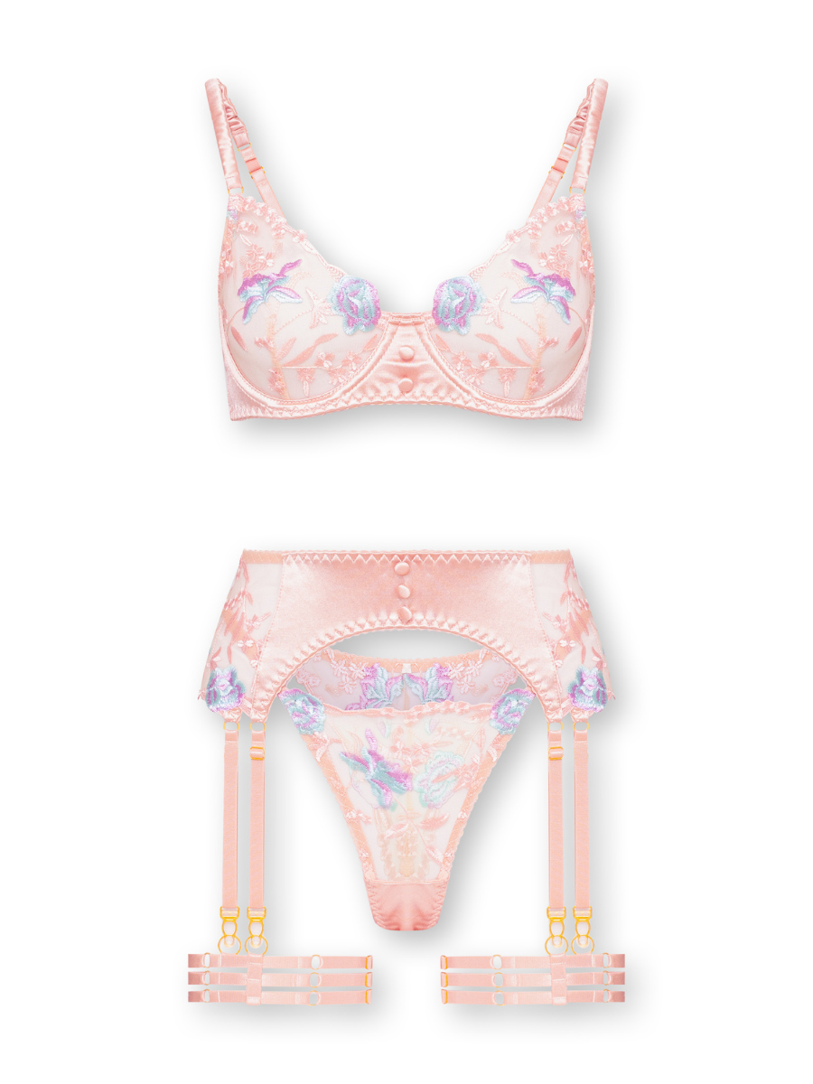 Naya 3-Piece Push-Up Set with Garter Belt